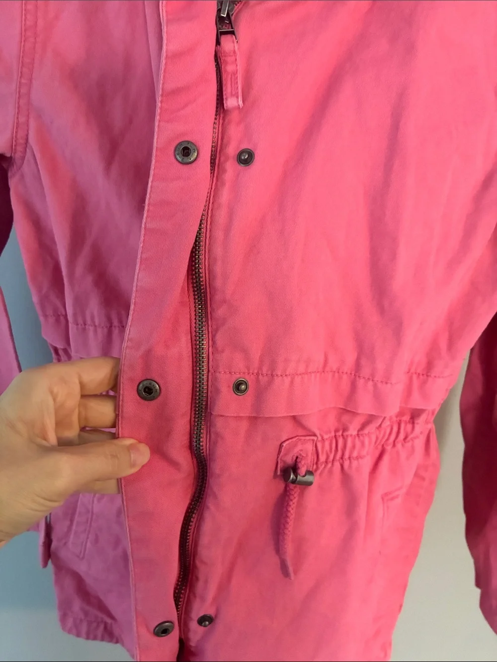 Girls cinch waist pink jacket
